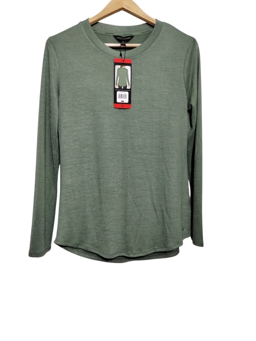 Banana Republic Pullover Long Sleeve Crew Neck Top Knit Womens M Sage Green